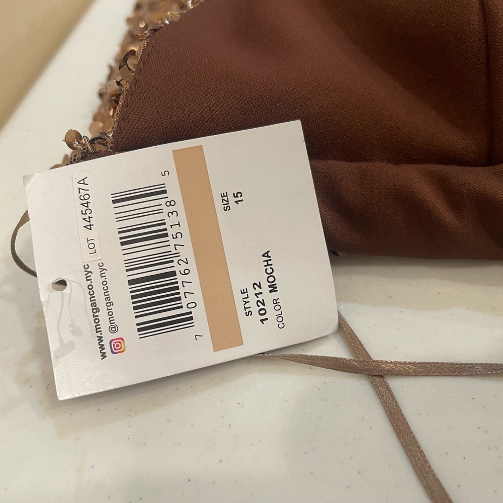 Morgan & Co. Brown Sequin Backless Dress - Picture 14 of 16
